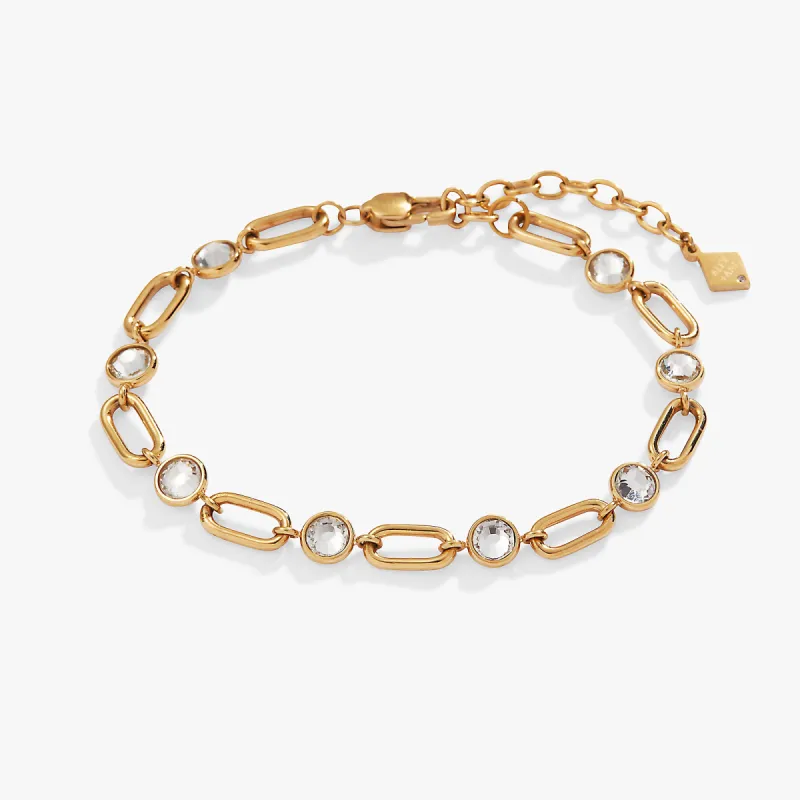 Crystal and Paperclip Adjustable Chain Bracelet sold by Alex and Ani