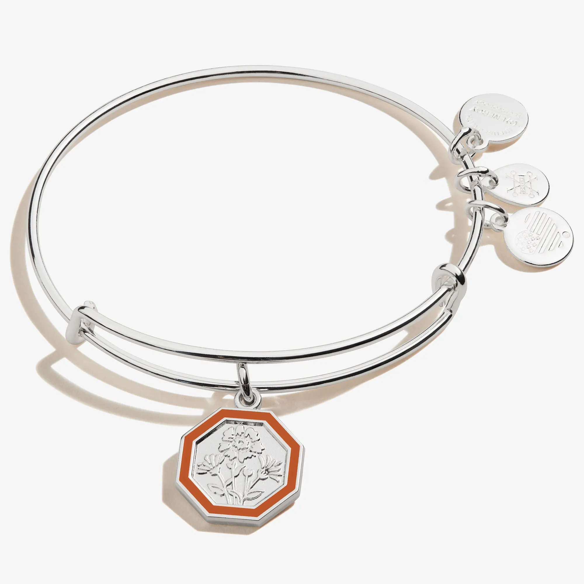 October Marigold Flower Charm Bangle sold by Alex and Ani