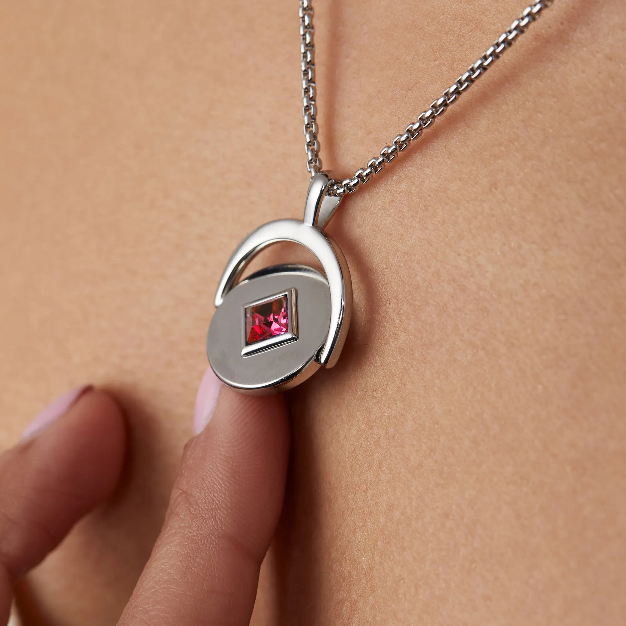 January Birthstone and Flower Flip Charm Necklace sold by Alex and Ani product image thumbnail 4