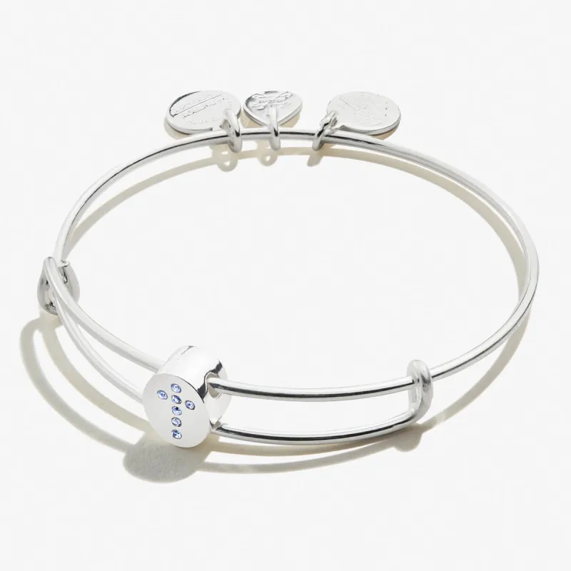 Pavé Cross Bead Charm Bangle sold by Alex and Ani