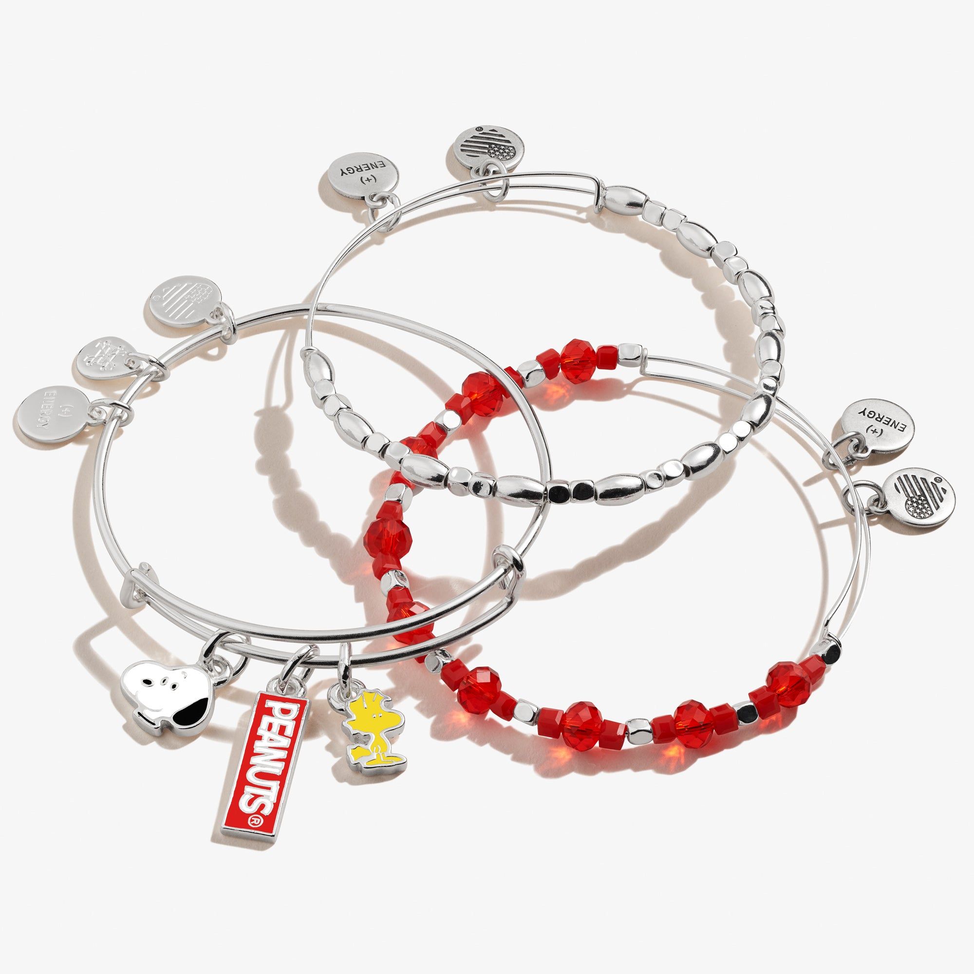 PEANUTS™ Snoopy + Woodstock Charm Bangles, Set of 3 sold by Alex and Ani product image thumbnail 2
