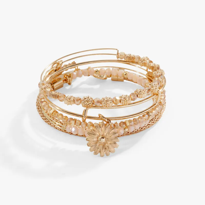 Daisy Charm Bangle Bracelet, Set of 5 sold by Alex and Ani