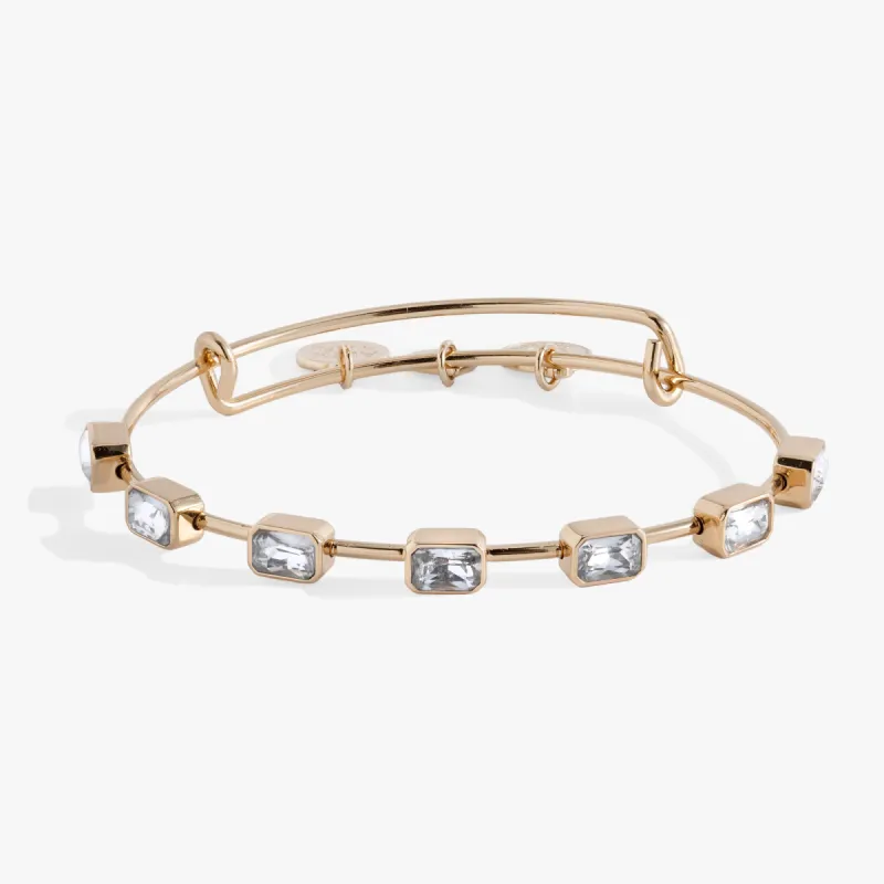 April Birthstone Emerald Cut Bangle sold by Alex and Ani