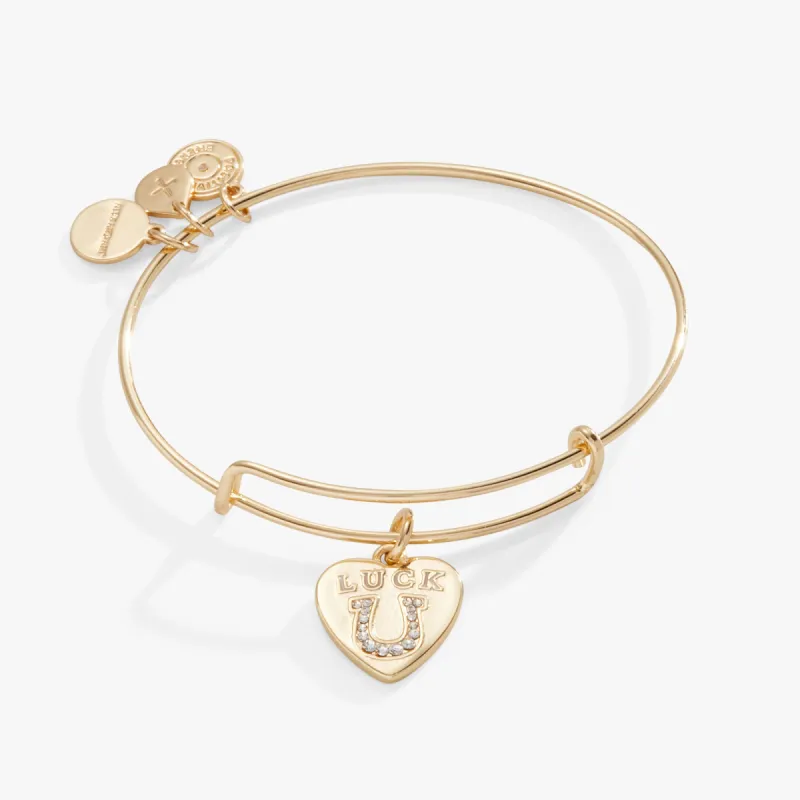 'Luck' Heart Charm Bangle Bracelet sold by Alex and Ani