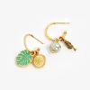 Tropical Charm and Pearl Accent Hoop Earrings sold by Alex and Ani