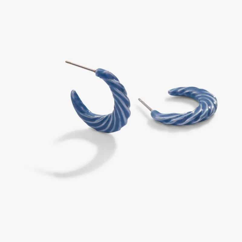 Textured Huggie Hoops, Blue made by Alex and Ani