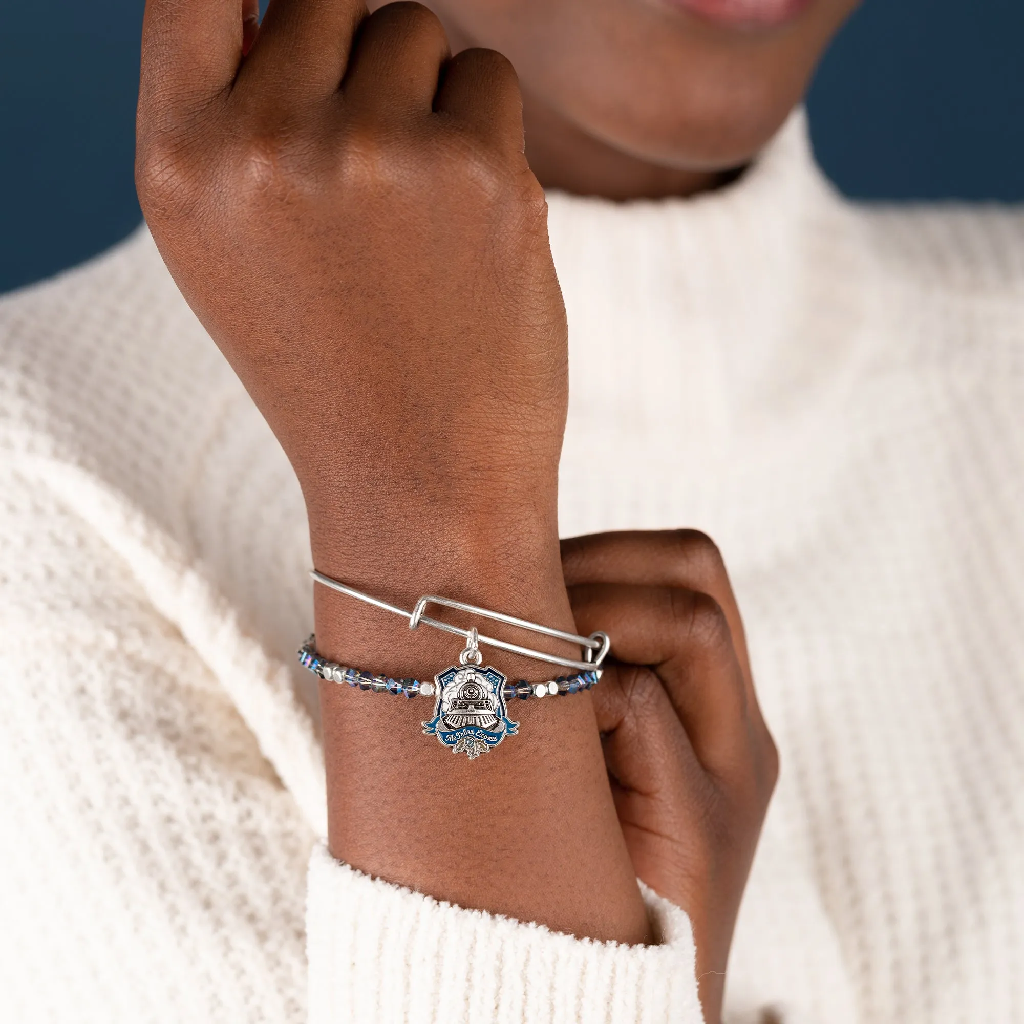 The Polar Express™ Train Charm Bangle + Beaded Bangle, Set of 2 sold by Alex and Ani product image thumbnail 3