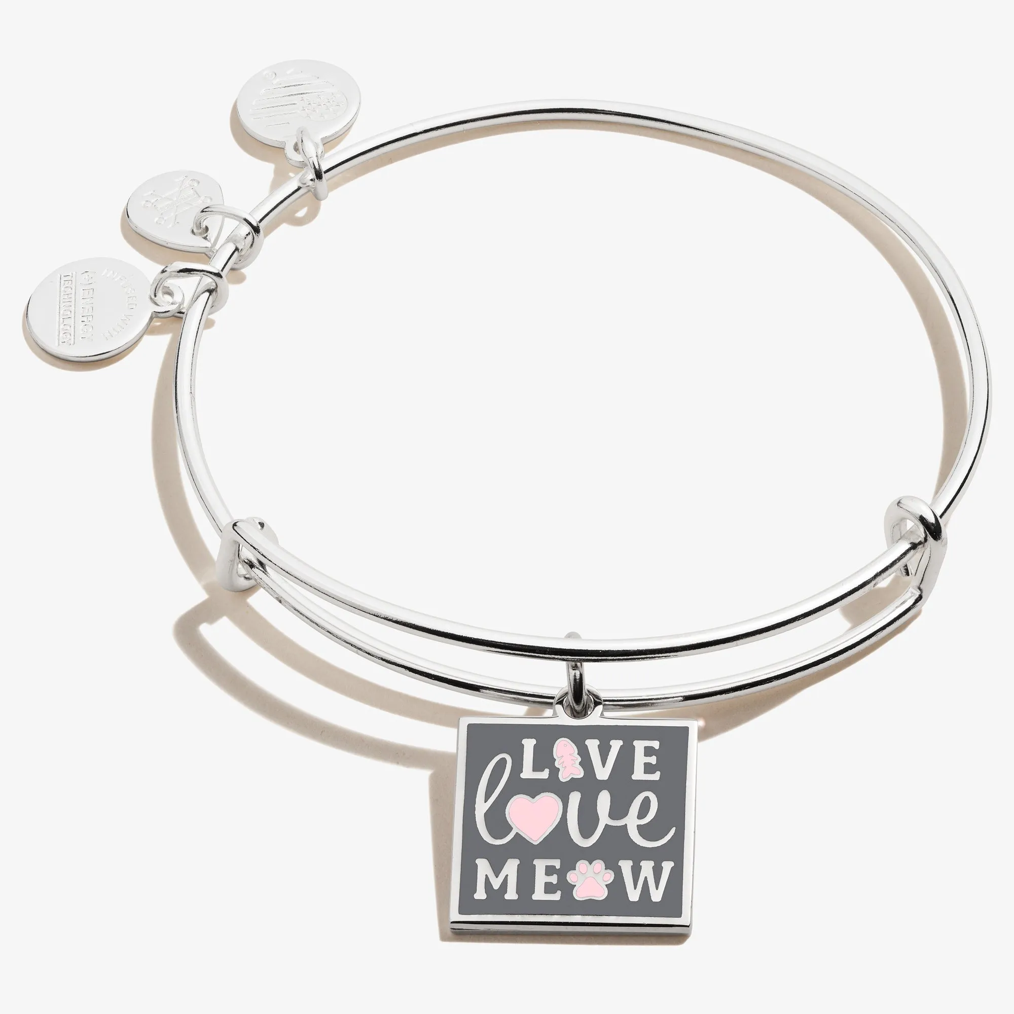 'Live, Love, Meow' Charm Bangle sold by Alex and Ani