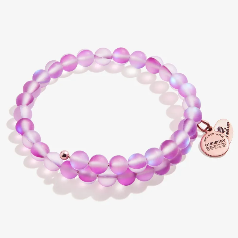 Seaglass Beaded Wrap Bracelet, Amethyst sold by Alex and Ani