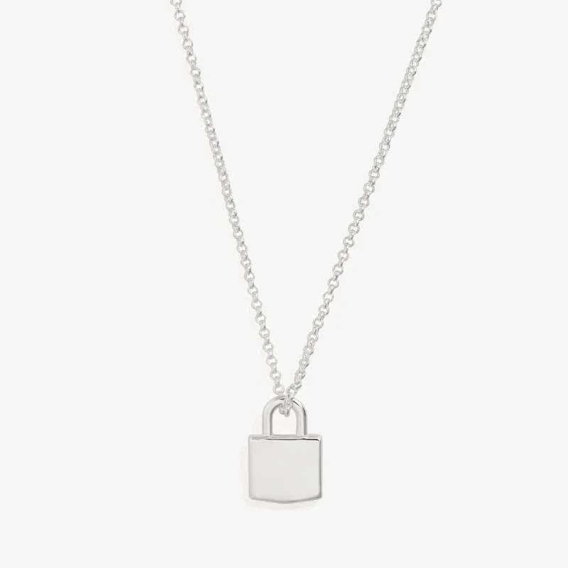 Engravable Lock Necklace, 20'' sold by Alex and Ani