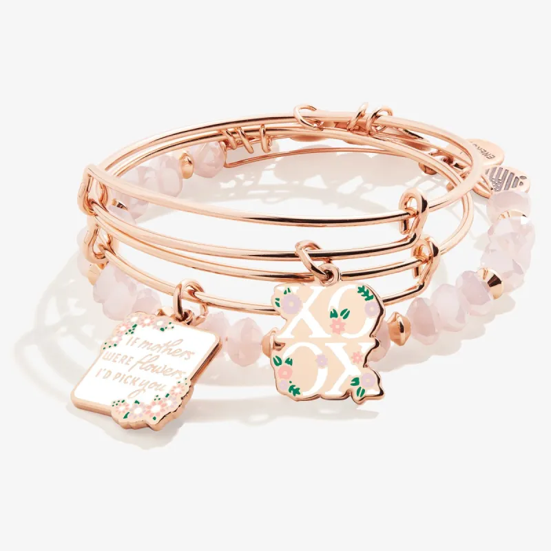 'If Mothers Were Flowers, I'd Pick You' XOXO Charm Bangles, Set of 3 sold by Alex and Ani