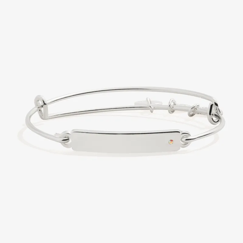 Engravable Inline Bar Bangle with Crystal Accent sold by Alex and Ani