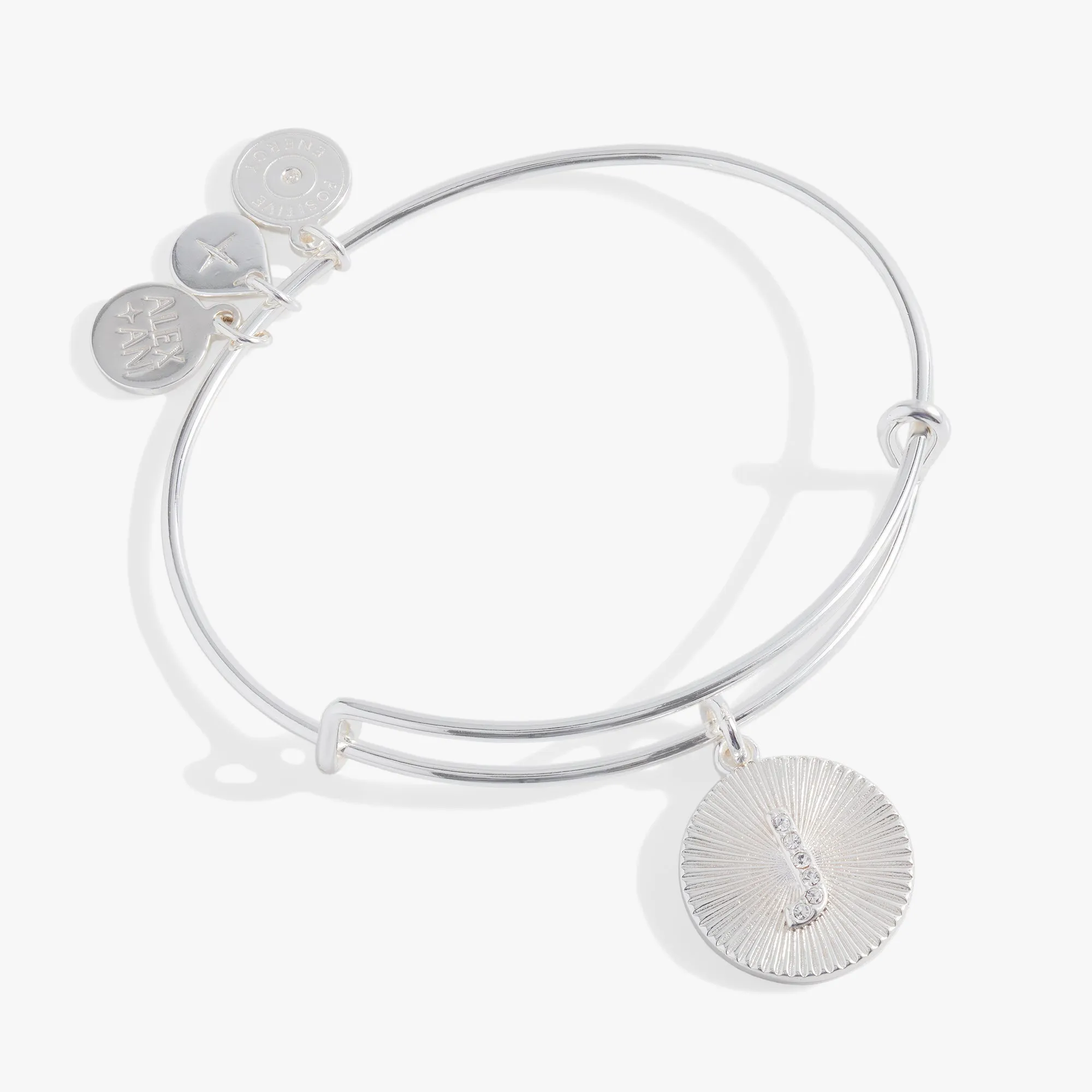 Initial J Pave Starburst Texture Bangle sold by Alex and Ani product image thumbnail 2