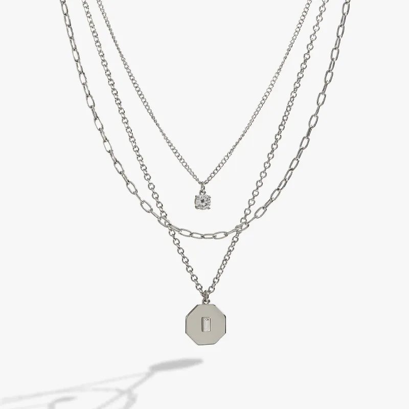 Crystal and Chain Layered Necklace sold by Alex and Ani
