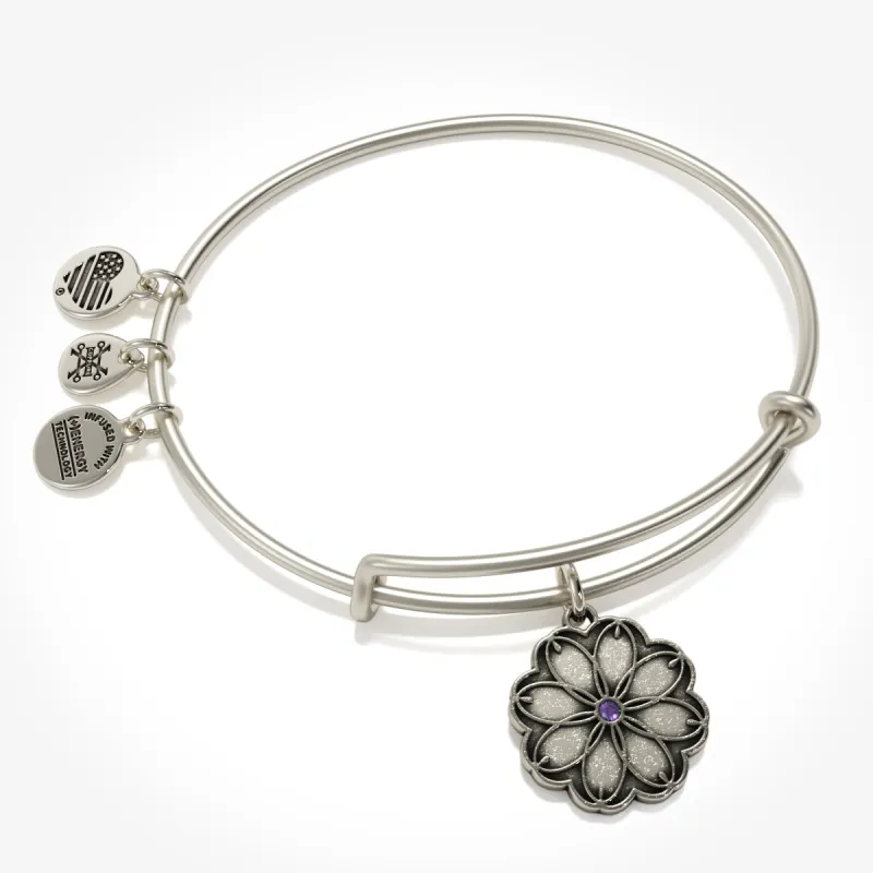 Healing Love Flower Charm Bangle sold by Alex and Ani