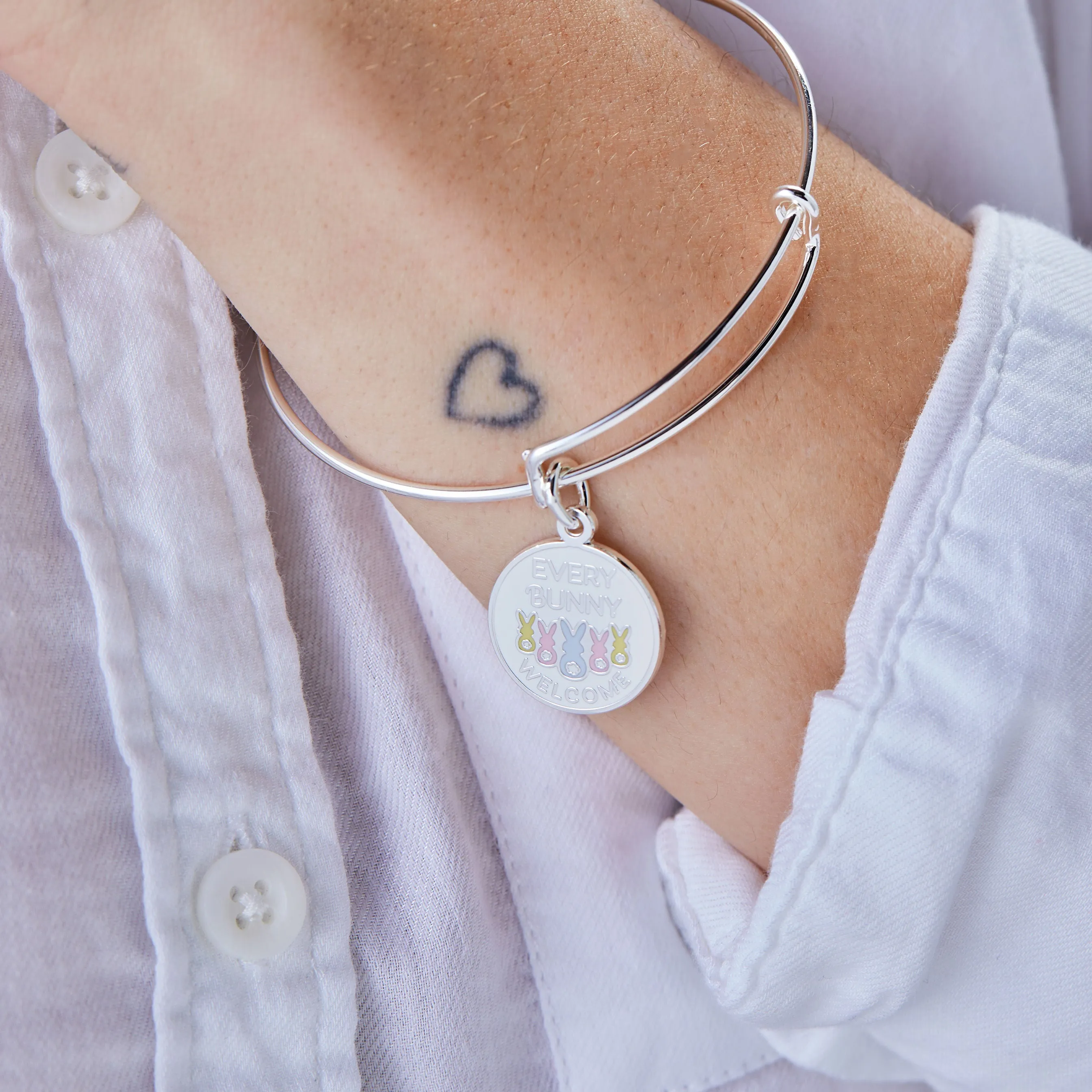 'Every Bunny Welcome' Easter Charm Bangle sold by Alex and Ani product image thumbnail 2