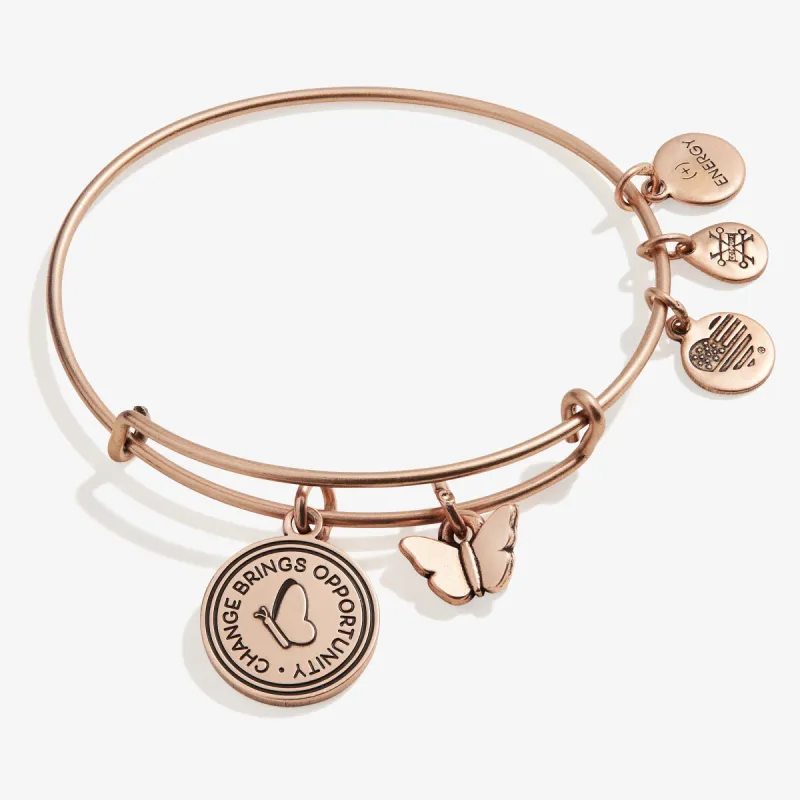 'Change Brings Opportunity' Butterfly Duo Charm Bangle sold by Alex and Ani