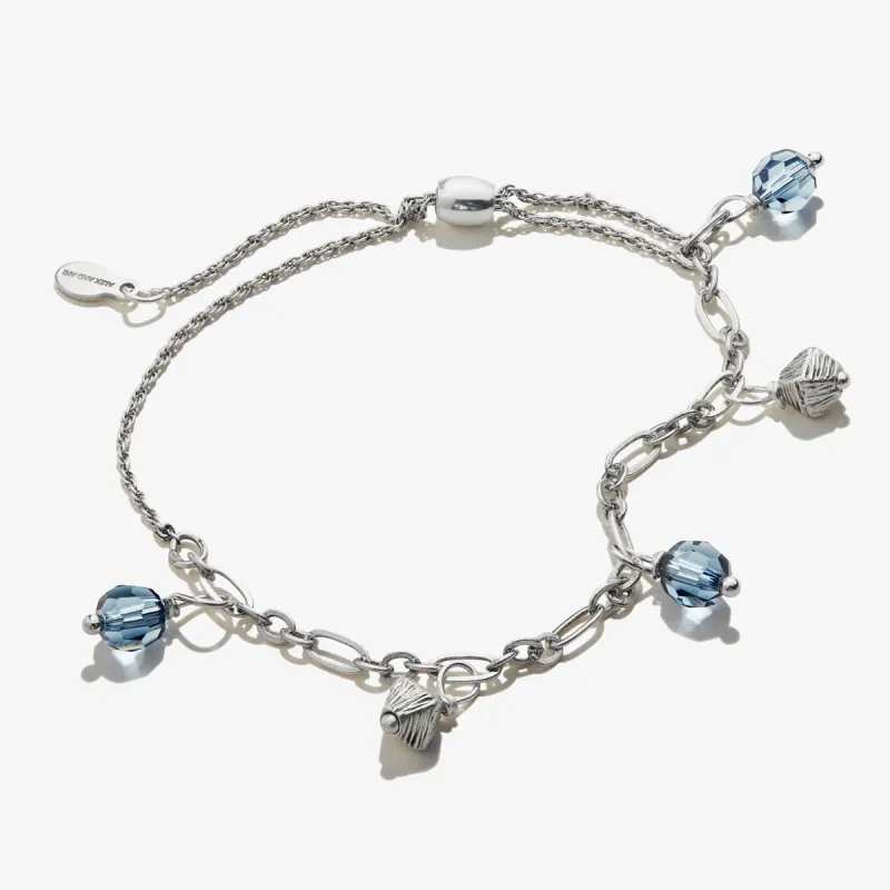 Blue Crystal Pull Chain Bracelet sold by Alex and Ani