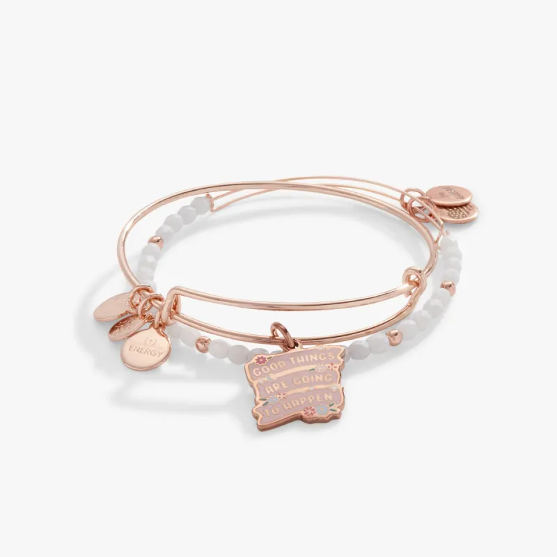 'Good Things Are Going to Happen' Charm Bangle, Set of 2 sold by Alex and Ani