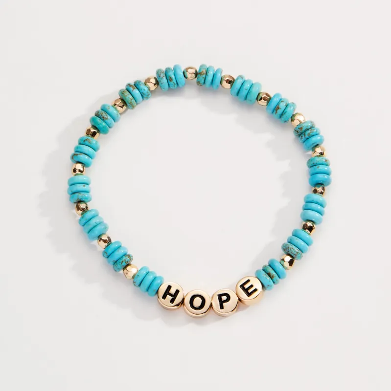 'Hope' Turquoise Stretch Bracelet sold by Alex and Ani