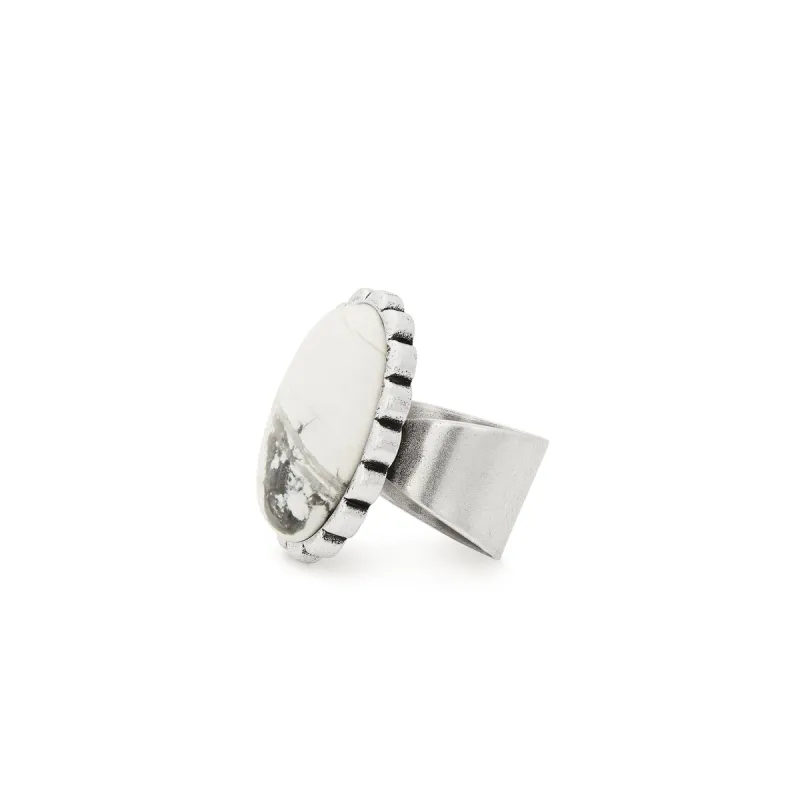 White Matrix Cocktail Ring made by Alex and Ani