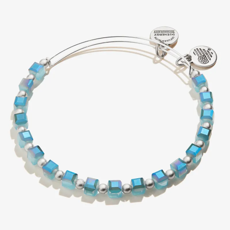 Victorian Beaded Bangle, Sky Blue sold by Alex and Ani