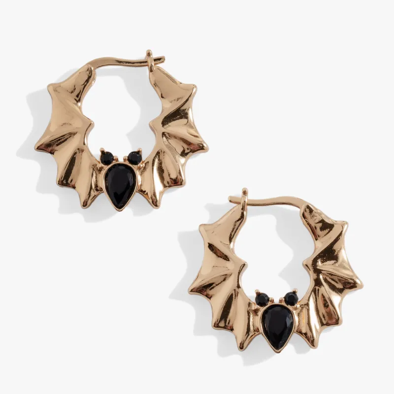 Crystal Bat Hoop Earrings sold by Alex and Ani
