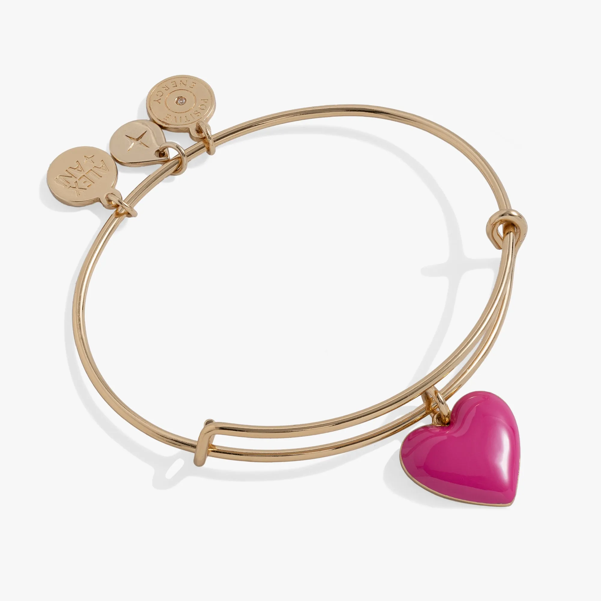 Pink Enamel Heart Charm Bangle sold by Alex and Ani