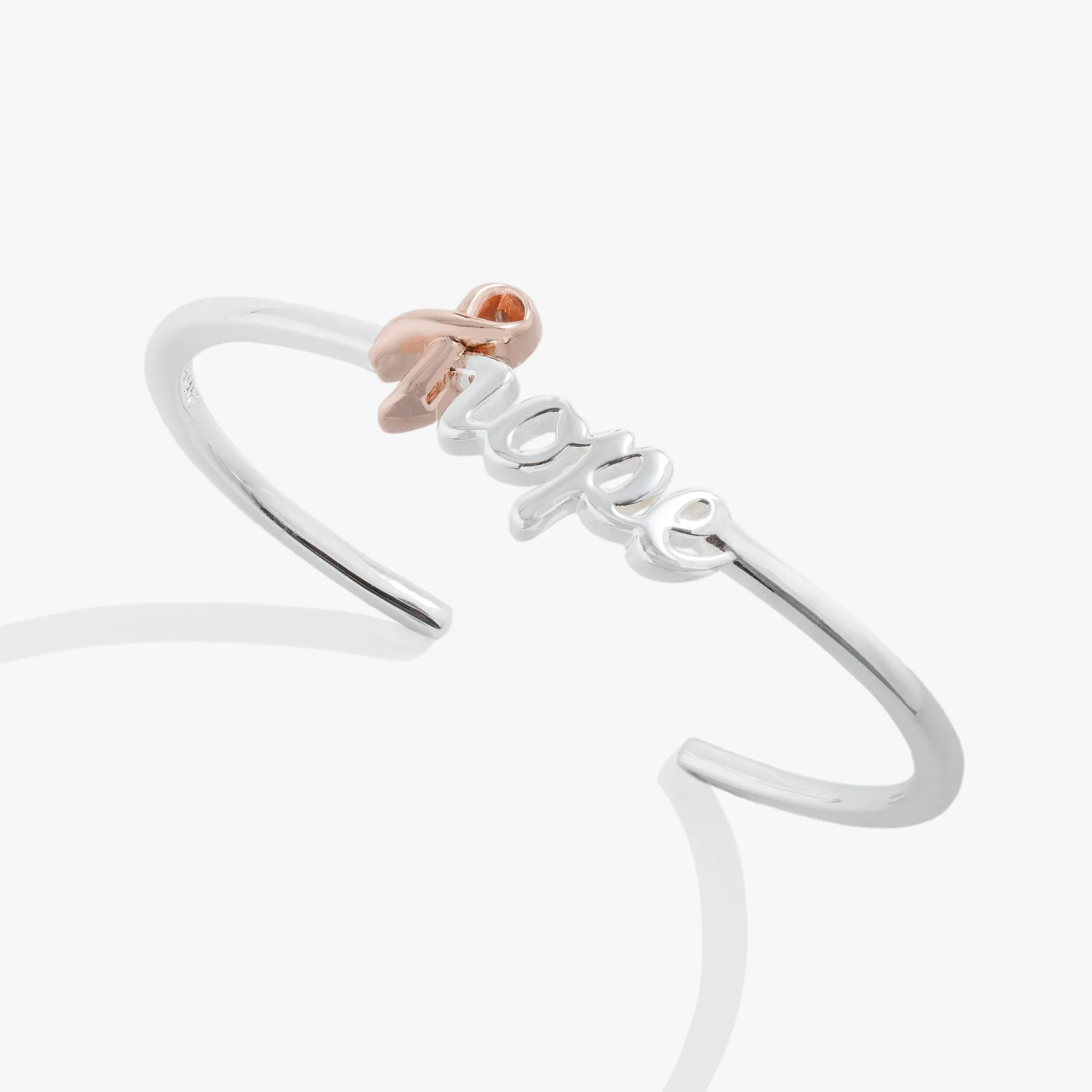 'Hope' Breast Cancer Awareness Pink Ribbon Cuff sold by Alex and Ani