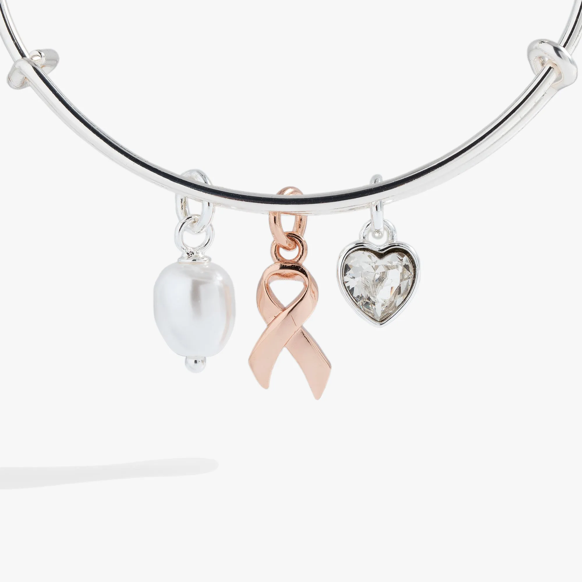 Breast Cancer Awareness Pink Ribbon Trio Charm Bangle sold by Alex and Ani product image thumbnail 2