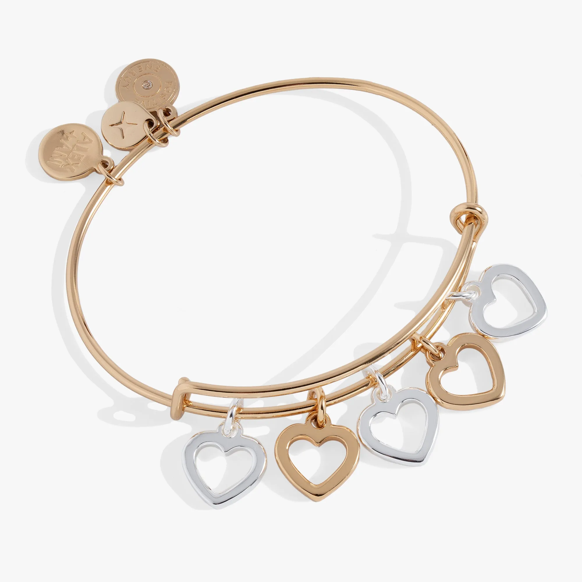 Hearts Multi-Charm Bangle sold by Alex and Ani