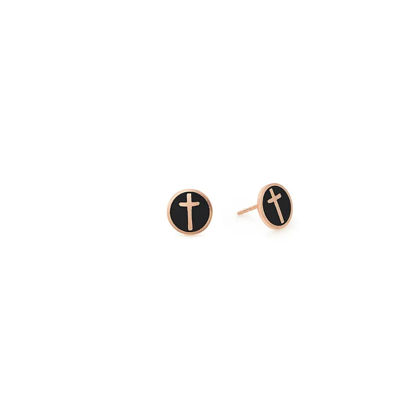 Cross Stud Earrings, Black sold by Alex and Ani