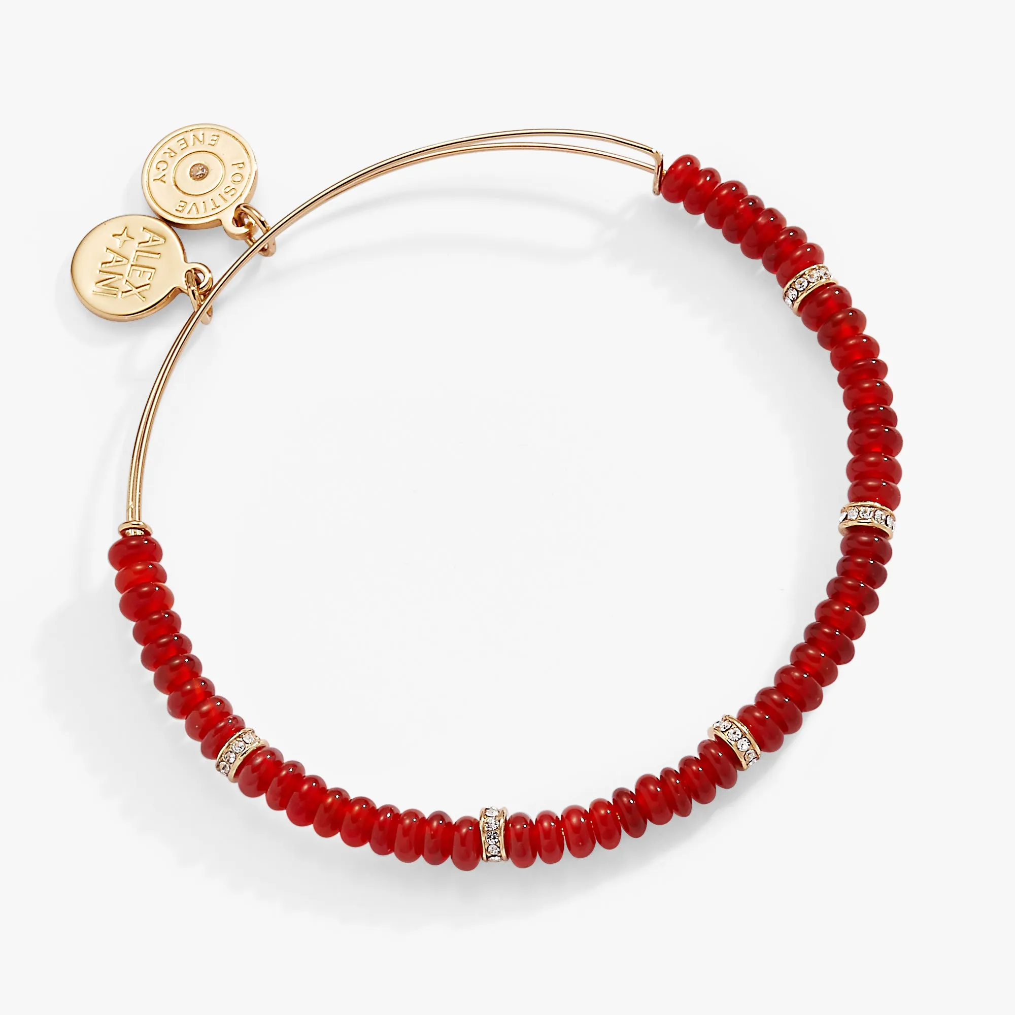 Red Semi-Precious Rondelle Beaded Bangle sold by Alex and Ani