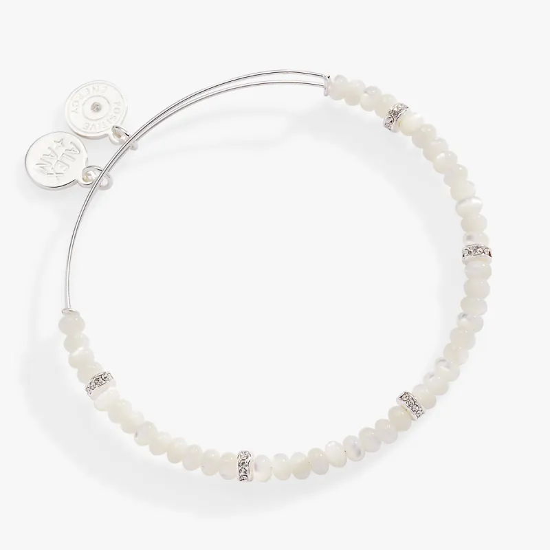 White Semi-Precious Rondelle Beaded Bangle sold by Alex and Ani