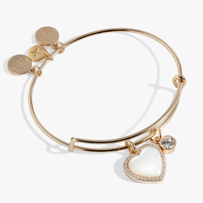 Mother of Pearl Heart Anniversary Bangle sold by Alex and Ani