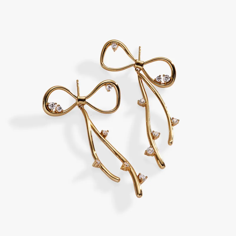 Coquette Bow Earrings made by Alex and Ani