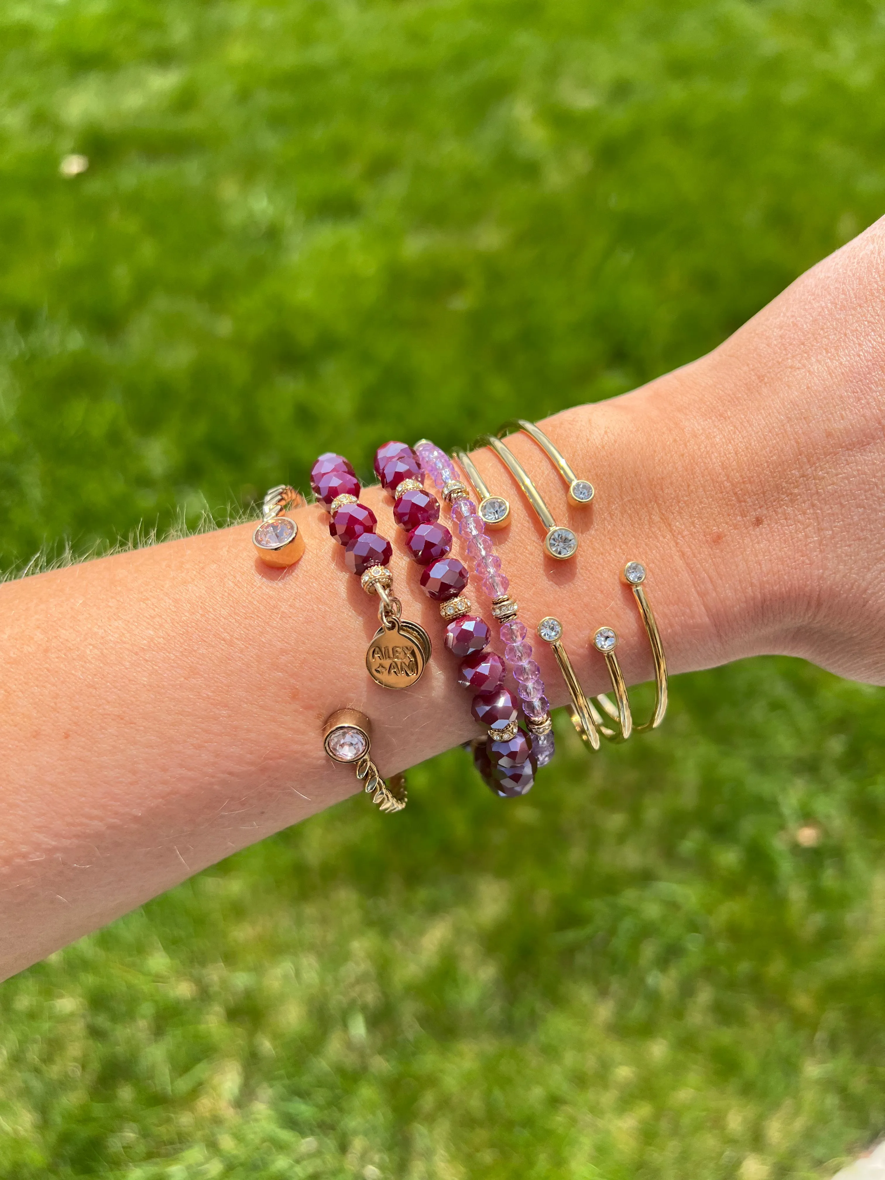 Purple Crystal Beaded Bangle sold by Alex and Ani product image thumbnail 4