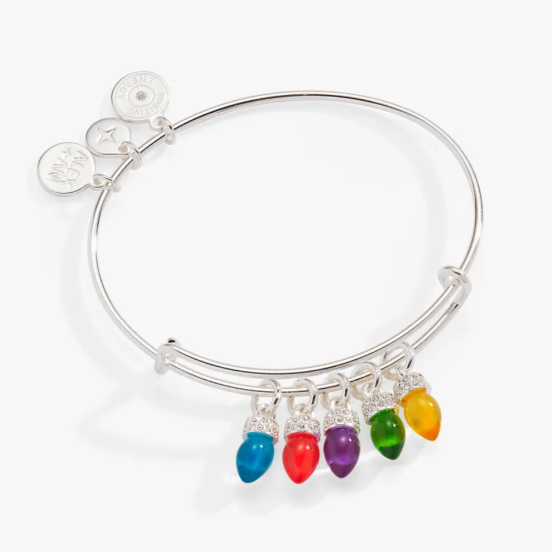 Christmas Light Bulb Charm Bangle sold by Alex and Ani
