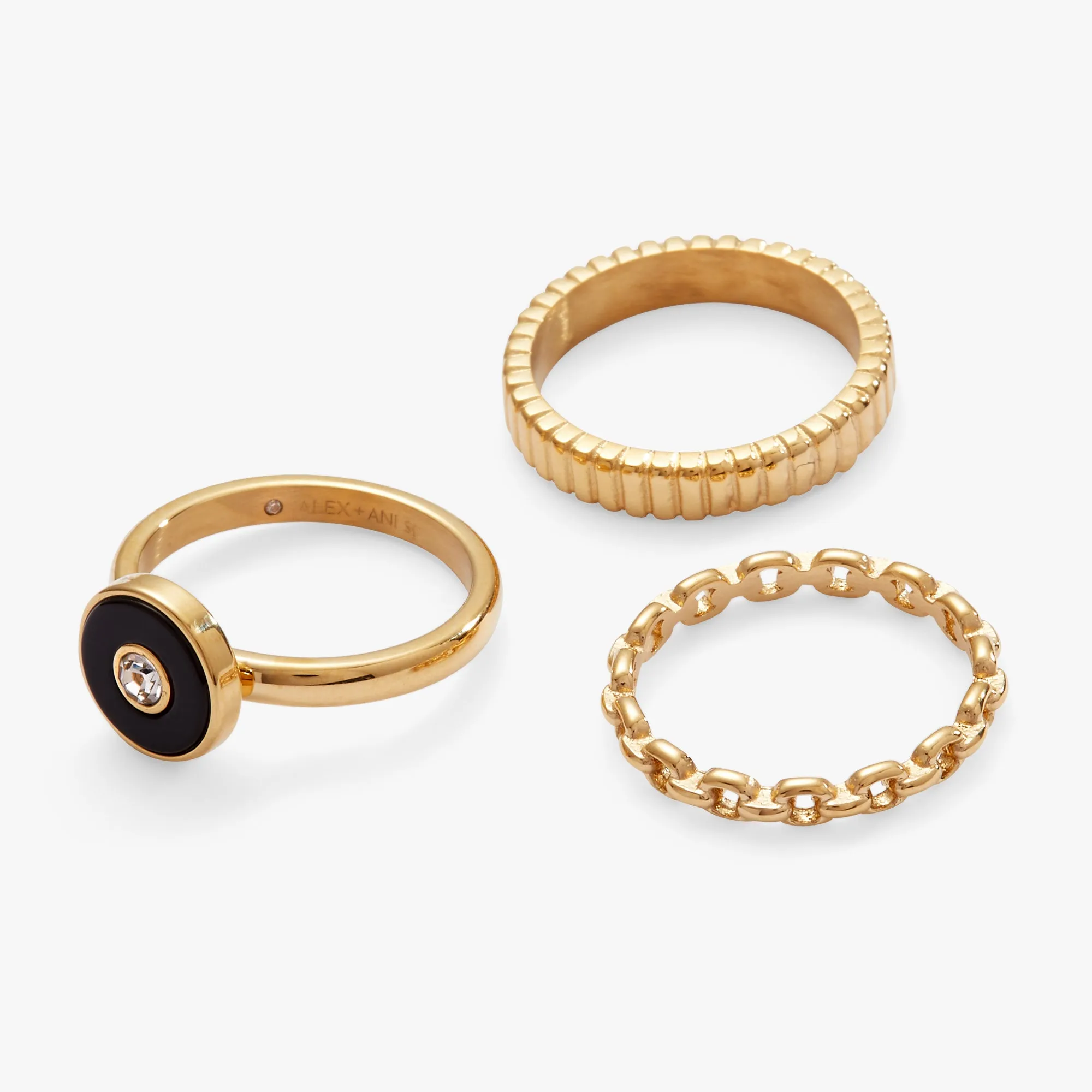 Black Onyx Ring Set of 3 sold by Alex and Ani