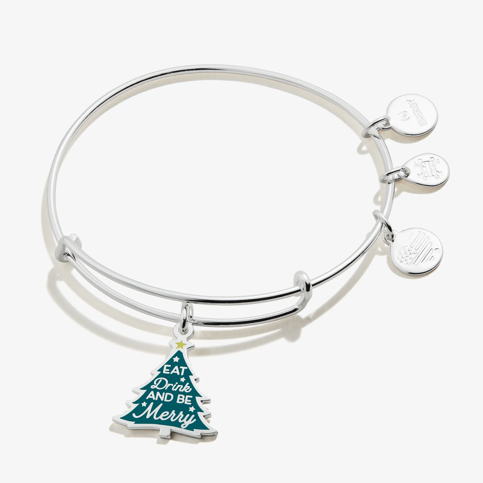 'Eat, Drink, and Be Merry' Charm Bangle sold by Alex and Ani