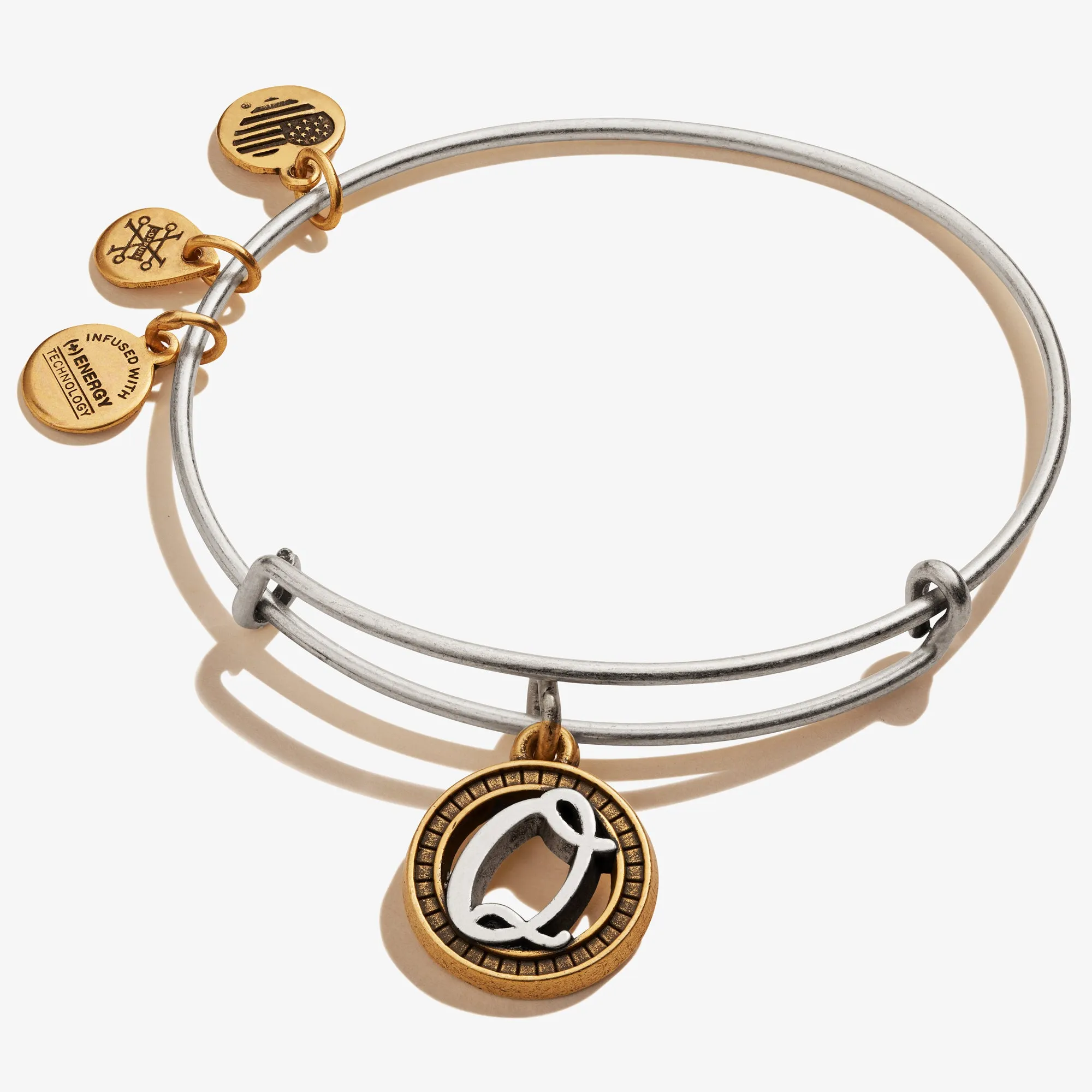 Initial Q Charm Bangle, Two-Tone sold by Alex and Ani