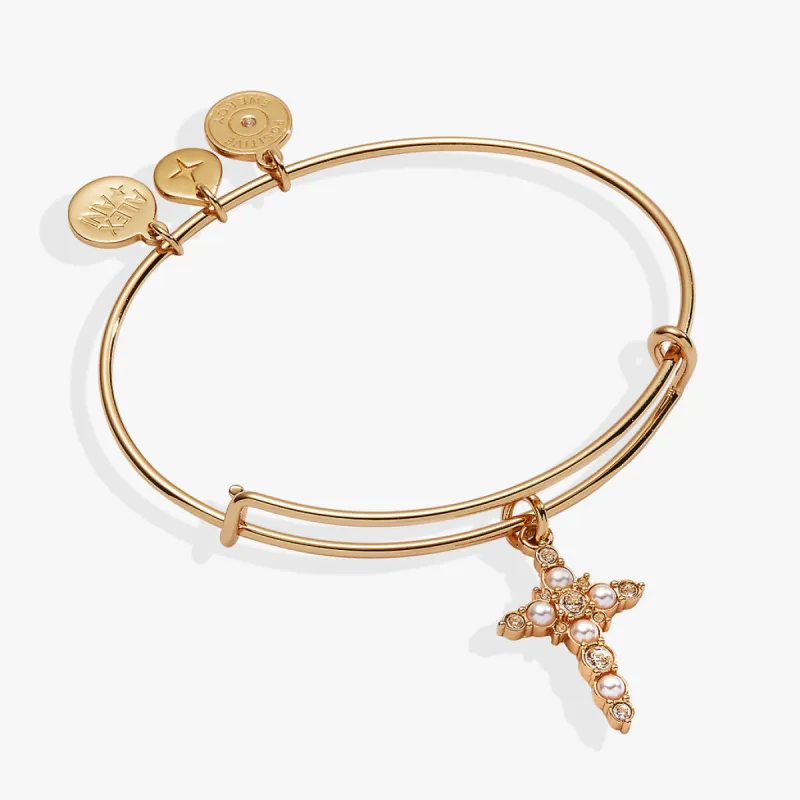 Divine Guides Pearl Cross Bangle sold by Alex and Ani