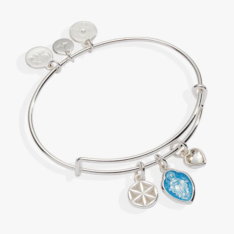 Faith and Family Mother Mary Charm Bangle made by Alex and Ani