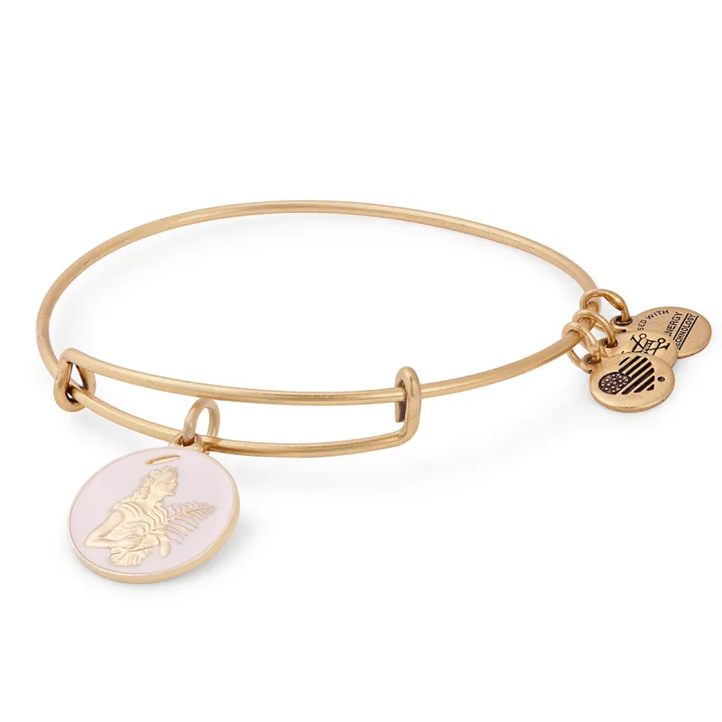 St. Agatha Pink Enamel Charm Bangle sold by Alex and Ani