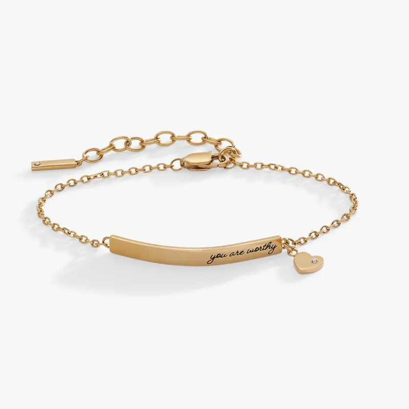 “You Are Worthy” Inline Bracelet sold by Alex and Ani