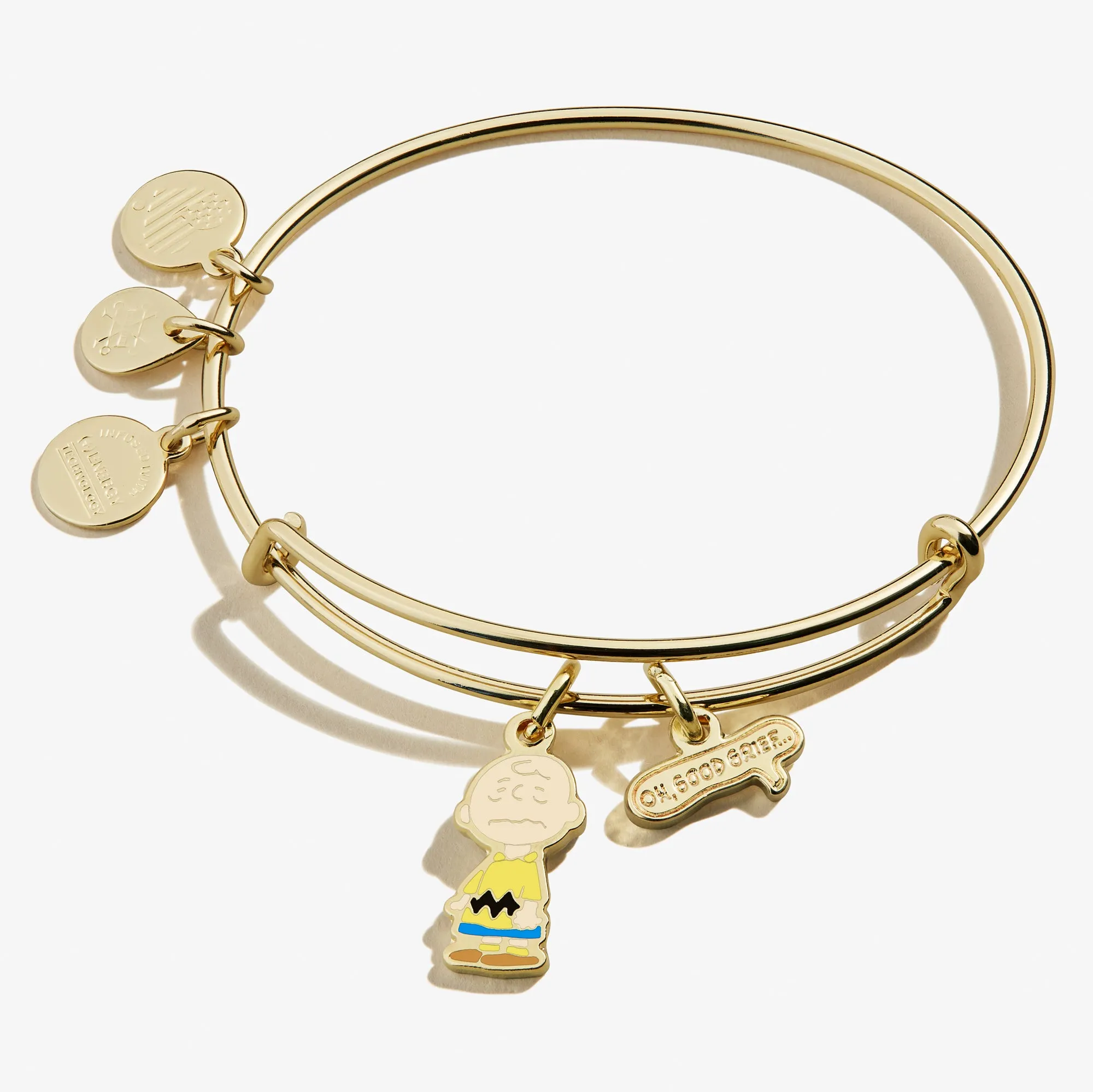 Peanuts™ Charlie Brown 'Oh, Good Grief' Duo Charm Bangle sold by Alex and Ani