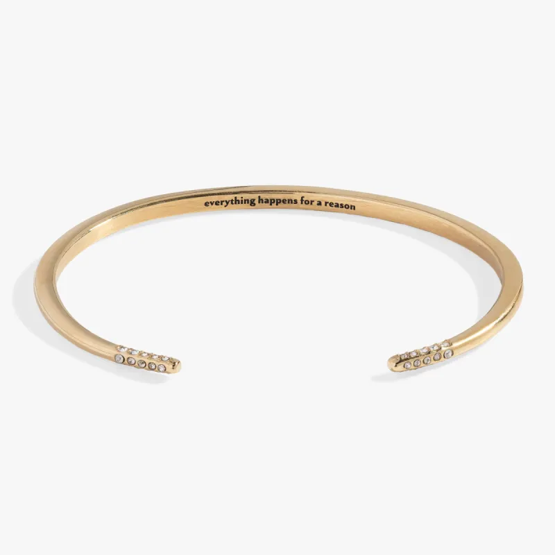 “Everything Happens For A Reason” Open Tusk Cuff Bracelet sold by Alex and Ani