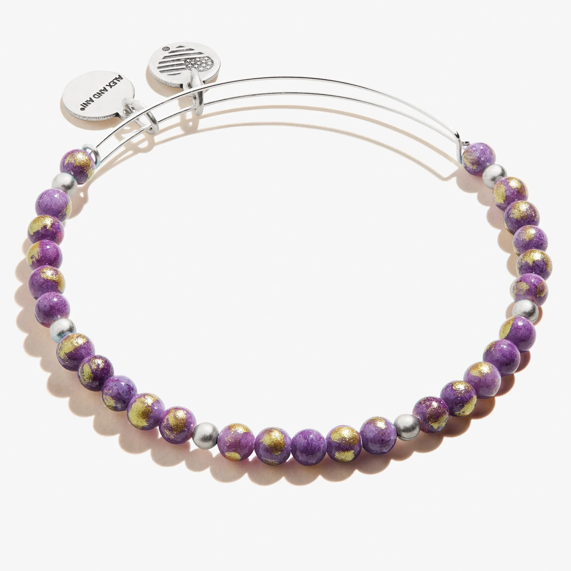 Antique Americana Grateful Beaded Bangle, Purple sold by Alex and Ani