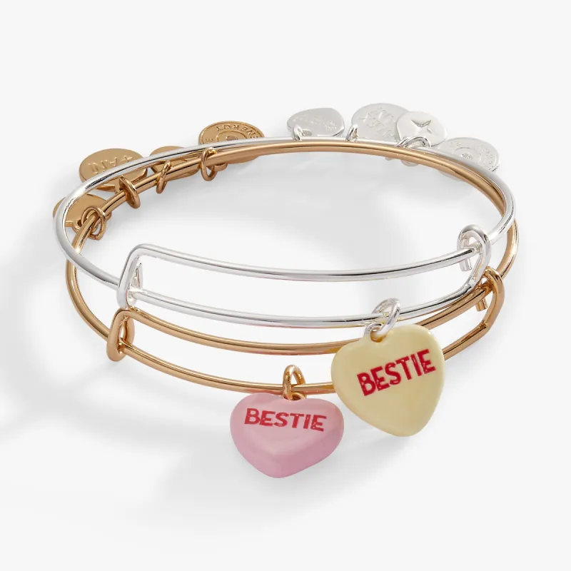 Sweethearts® 'Bestie' Charm Bangles Set of 2 sold by Alex and Ani