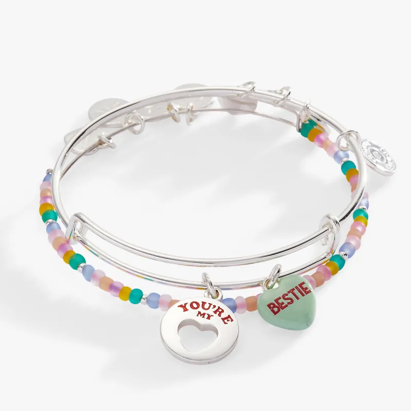 Sweethearts® “Bestie” Set of 2 Bangles sold by Alex and Ani